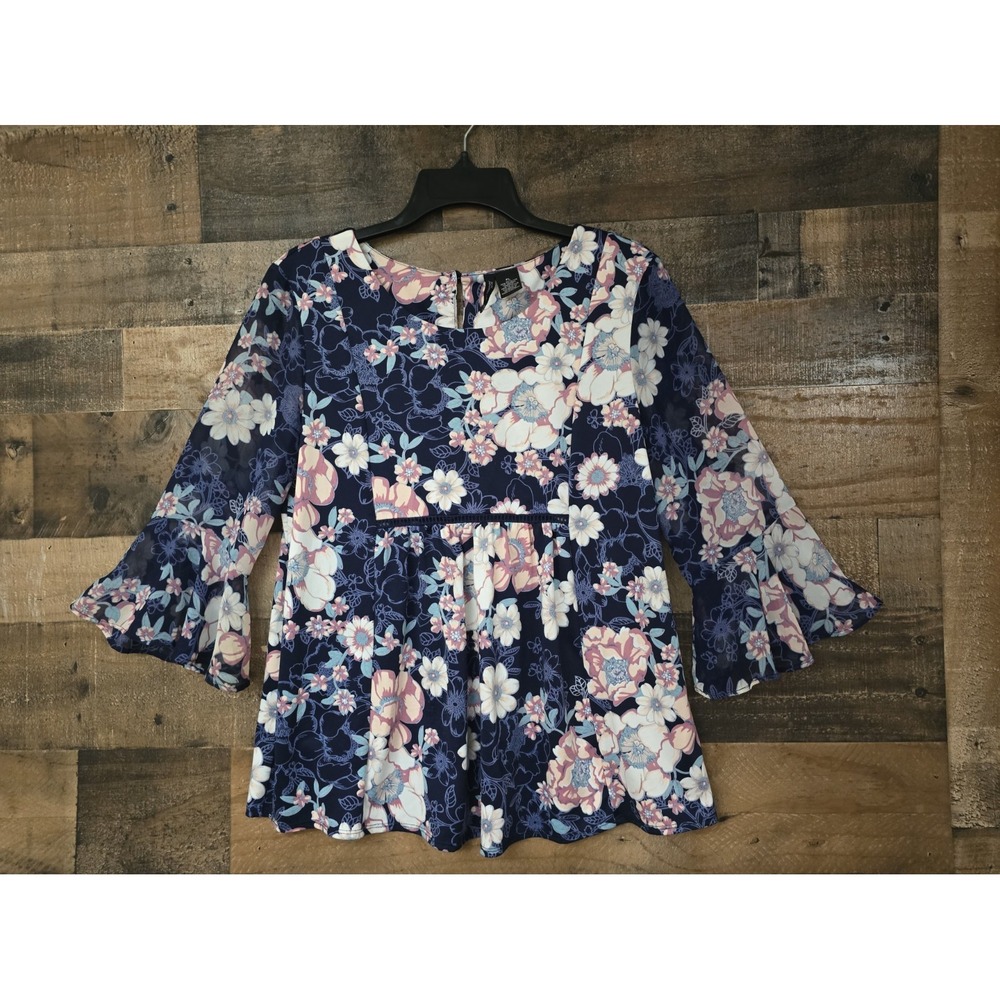 Women Boho Chic Garden Floral Babydoll Top Petite Large Stretch Romance Fairy